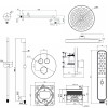 Душевая система для душа с термостатом, металл AQUAme AQM8401GM