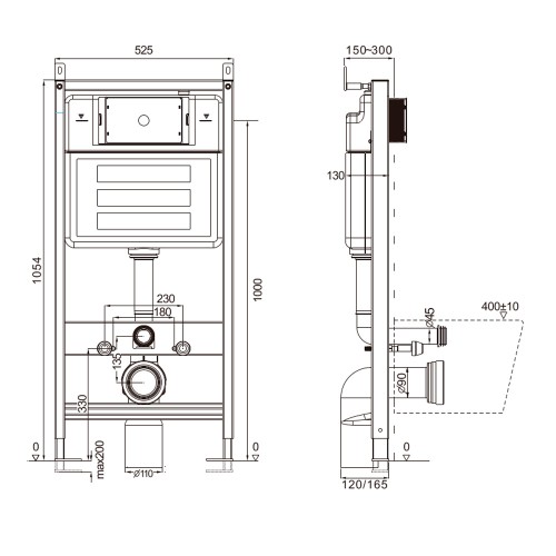 Инсталляция с унитазом, белый/хром, AQUAme AQM40002PRO